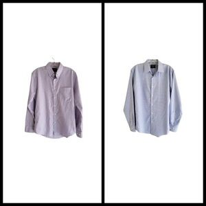 Bundle of 2 Nordstrom Mens Button Down Trim Fit Gingham Shirts Size 15  32-33
